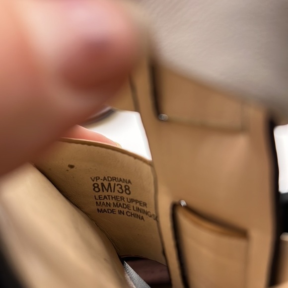 Vince Camuto Adriana Heels Gladiator Sandals Leather White Black Tan Womens 8 M - Picture 15 of 16